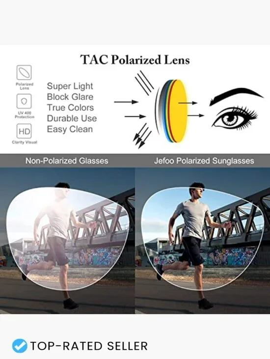 Retro Aviator Sunglasses Polarized UV400 Protection Trendy Sports Outdoor - Picture 3 of 7